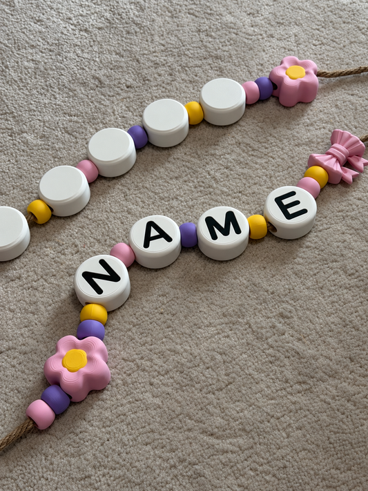 Custom Name Wall Sign, Personalized Kids Room Bead Decor