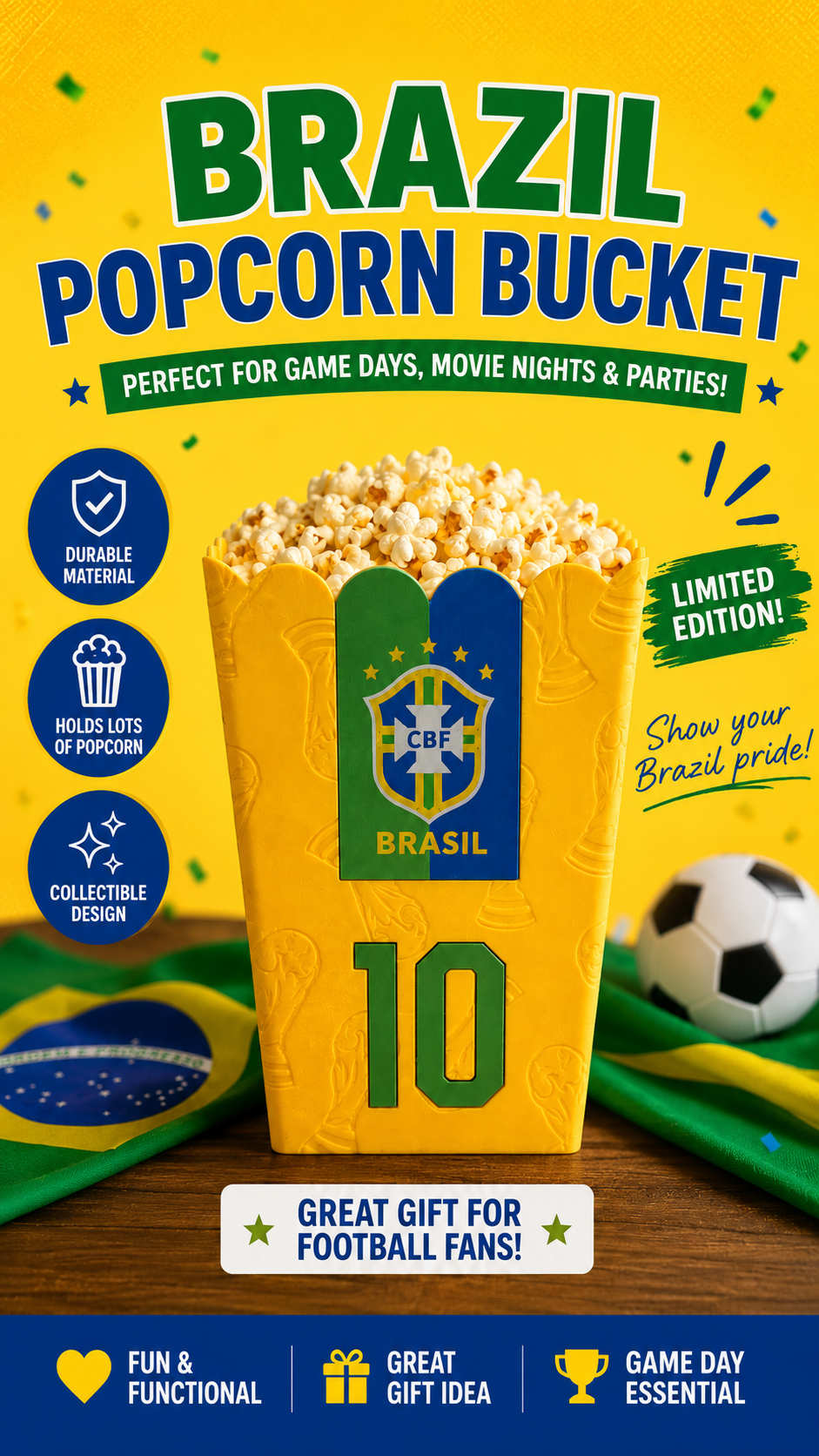 Brazil Popcorn Bucket