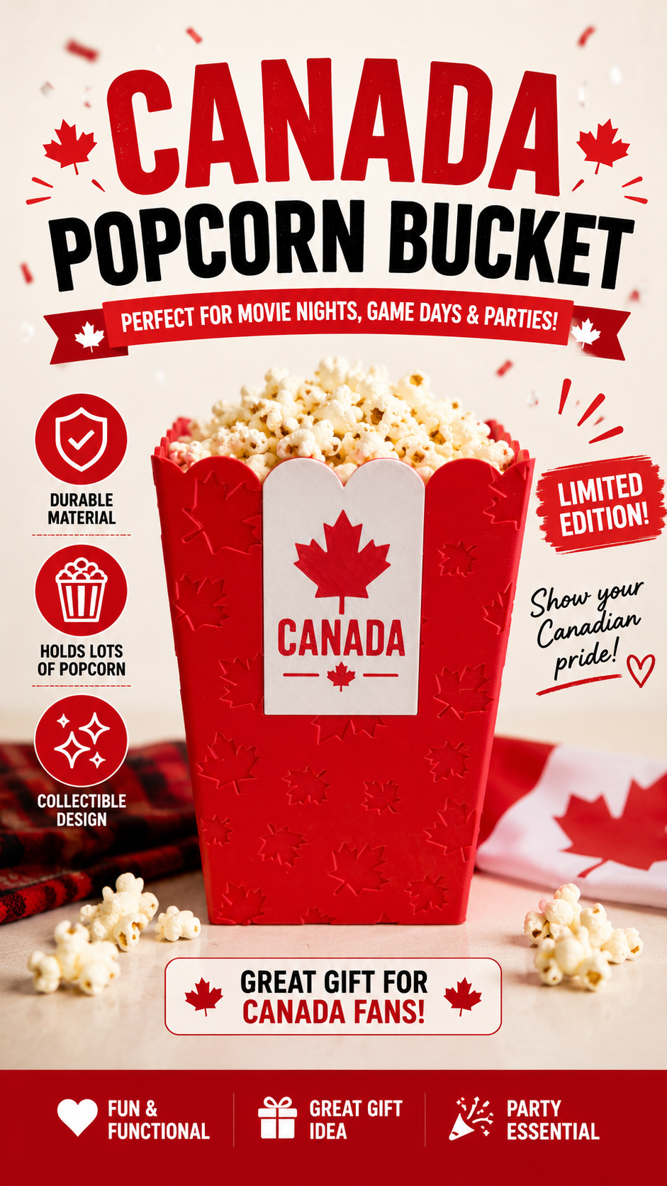 Canada Popcorn Bucket
