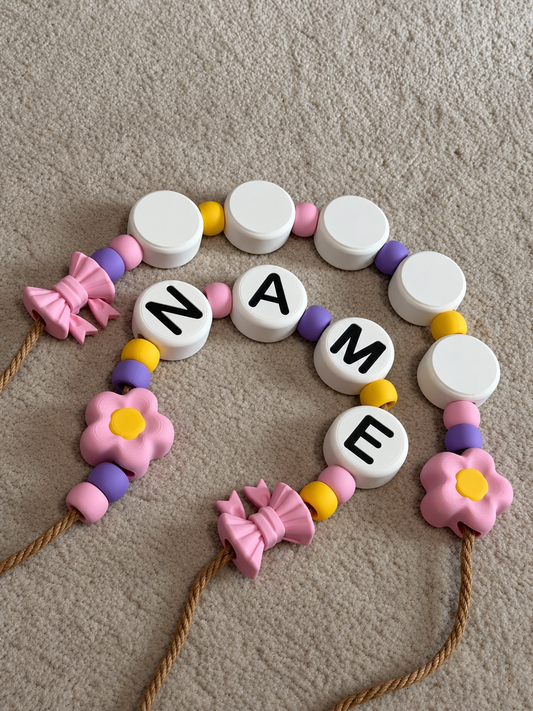 Custom Name Wall Sign, Personalized Kids Room Bead Decor